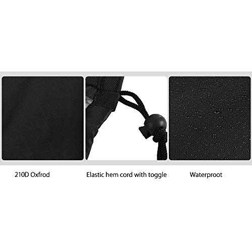 hootecheu Funda para sillón de jardín exterior con asiento profundo, 210D, impermeable, para silla Patio antiviento, con cuerda ajustable, 80 x 85 x 91 cm, color negro