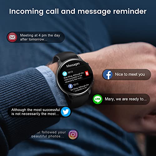 HOTMIFIT Reloj Inteligente Hombre Mujer, Smartwatch Impermeable 5ATM con Pulsómetro, Oxímetro, Notificación de Mensajes, hasta 15 Días de Batería, Pulsera Actividad Inteligente para Android iOS