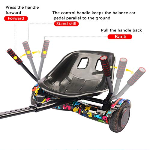Hoverboards, Sillón de corredor, flujo de kart adjunto para Smart Electric Scooter ajustable, para todas las alturas, todas las edades auto equalojas de scooter comp Pink