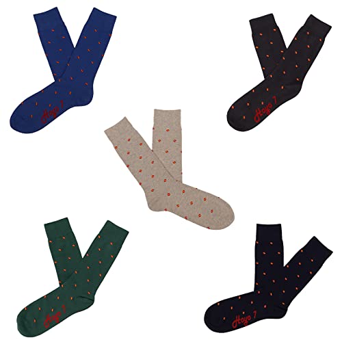 Hoyo 7 Calcetines gris marengo con topitos de la bandera de España (41-45)