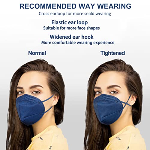 HUHETA Mascarillas FFP2 Azul, 30Unidades, Certificada CE EN149, 5 Capas Protectoras - Cómodas y Resistentes Con Clip Nasal - Envasadas Individualmente en Bolsa