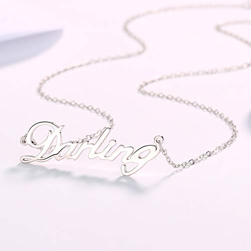 HUKJ S925 Collar De Plata Esterlina Cadena De Clavícula Inglesa, Collar De Moda
