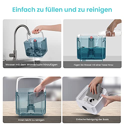 Humidificador de Aire 4.5L Humidificador Temporizador Silencioso, 7 Colores de Luces LED, Apagado Automático, Llenado Superior, Modo de Suspensión para Cuarto del Bebé Casa Salón Warmfunn