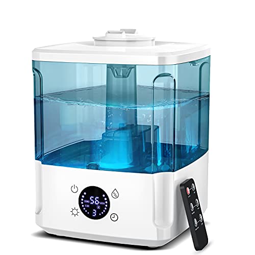 Humidificador de Aire 4.5L Humidificador Temporizador Silencioso, 7 Colores de Luces LED, Apagado Automático, Llenado Superior, Modo de Suspensión para Cuarto del Bebé Casa Salón Warmfunn