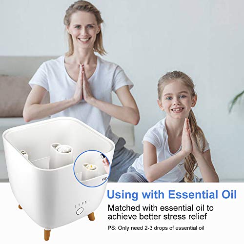 Humidificador de aire de 2.8L Difusor de niebla fría de 3 modos con luz nocturna, humidificador de llenado superior con ajuste de reposo Apagado automático, diseño de pulverización de niebla rápida