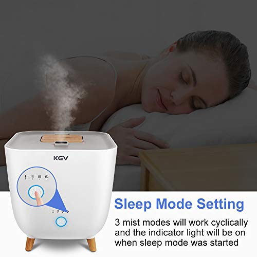 Humidificador de aire de 2.8L Difusor de niebla fría de 3 modos con luz nocturna, humidificador de llenado superior con ajuste de reposo Apagado automático, diseño de pulverización de niebla rápida