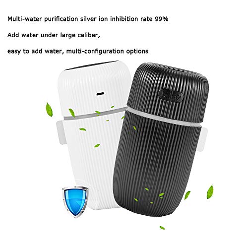Humidificador de Ruido Blanco Portátil En El Escritorio, Humidificador de Coche De Carga USB Pequeño Humidificador de Vapor Frío De Aromaterapia, Adecuado Para Automóviles / Escritorios / Bebés.