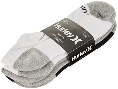 Hurley 3Pk Icon - Calcetines de corte bajo para hombres, color blanco, talla 42
