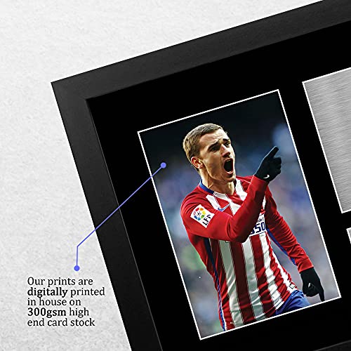 HWC Trading Antoine Griezmann A4 Enmarcado Regalo De Visualización De Fotos De Impresión De Imagen Impresa Autógrafo Firmado por Atletico Madrid Los Aficionados Al Fútbol