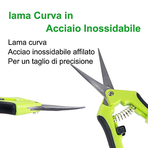 Hyindoor 3 Tijeras de Podar Pequeñas con Cuchilla Curva y Afilada Tijeras Jardinería de Mano con Hojas de Acero Inoxidable para Flores y Plantas (3 Juegos)