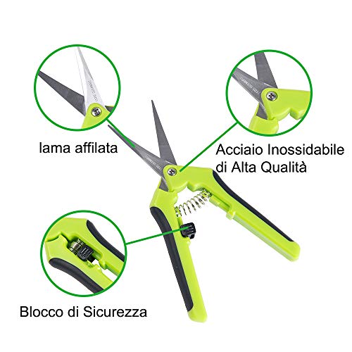 Hyindoor 3 Tijeras de Podar Pequeñas con Cuchilla Curva y Afilada Tijeras Jardinería de Mano con Hojas de Acero Inoxidable para Flores y Plantas (3 Juegos)