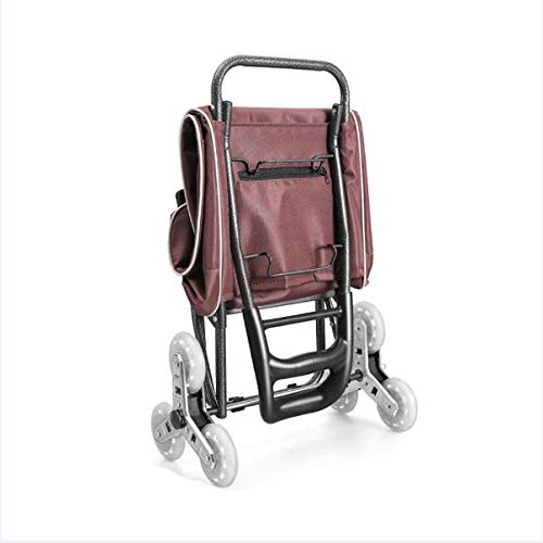 HYRL Carros de Compras carretillas Plegables Subir escaleras Aumento de la Base Cremallera Delantera Bolsillo Plegable mecánico Hebilla