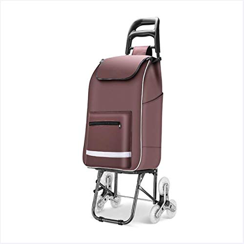 HYRL Carros de Compras carretillas Plegables Subir escaleras Aumento de la Base Cremallera Delantera Bolsillo Plegable mecánico Hebilla