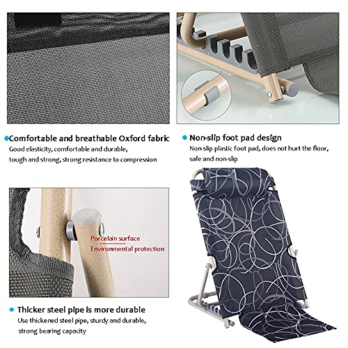 HYYYH Soporte de Espalda de Cama para Ancianos Almohada de Lectura Plegable Ángulo Ajustable 70-90 °, Puede soportar 130 kg (Color : Black, Size : 72 * 50 * 35cm)