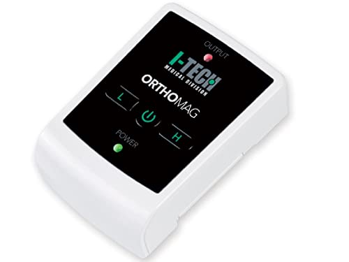 IACER I-Tech Orthomag - Dispositivo de magnetoterapia de baja frecuencia, 2 programas de 75 Hz y 50 Hz, incluye batería, cargador de pared, imán para prueba de emisión, 2 bandas S y L, bolsa y manual