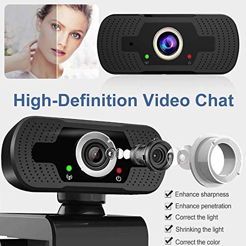 iAmotus Webcam 1080P Full HD con Micrófono Incorporado y Cubierta de Privacidad Cámara Web Mini USB Plug Play Webcam para Video Chat y Grabación, Compatible con PC Windows, Computadora Mac