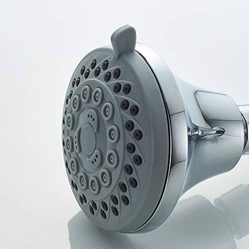 Ibergrif, Rociador para Ducha con 5 Chorros, Alcachofa Fija, Plata, Diámetro de 95 mm