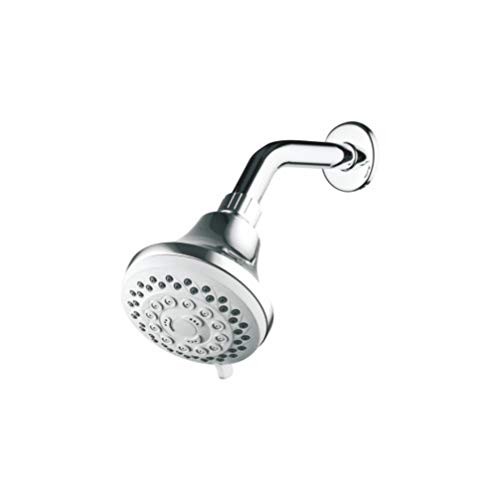 Ibergrif, Rociador para Ducha con 5 Chorros, Alcachofa Fija, Plata, Diámetro de 95 mm