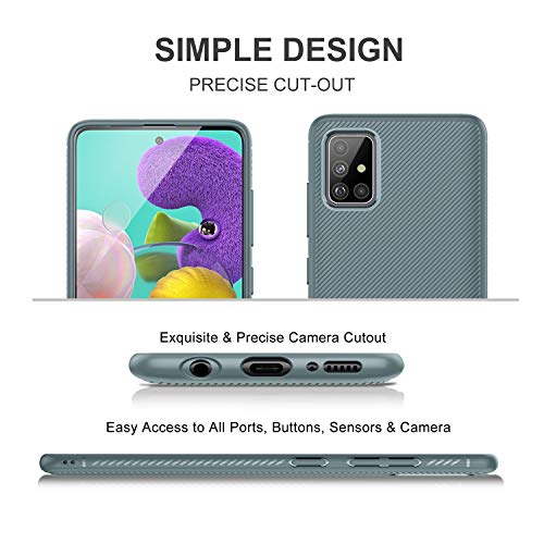 iBetter Diseño para Samsung Galaxy A51 Funda, Fina de Silicona [Resistente a los arañazos ] Funda para Samsung Galaxy A51 Smartphone.de en Verde Noche