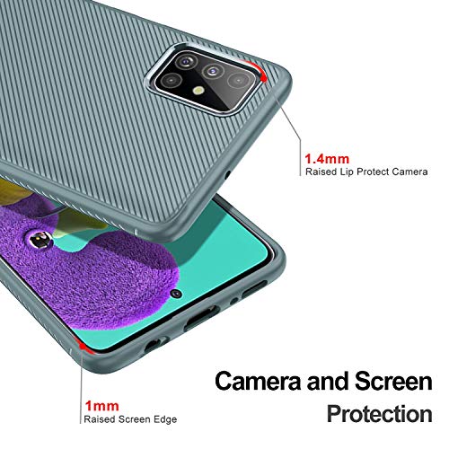 iBetter Diseño para Samsung Galaxy A51 Funda, Fina de Silicona [Resistente a los arañazos ] Funda para Samsung Galaxy A51 Smartphone.de en Verde Noche