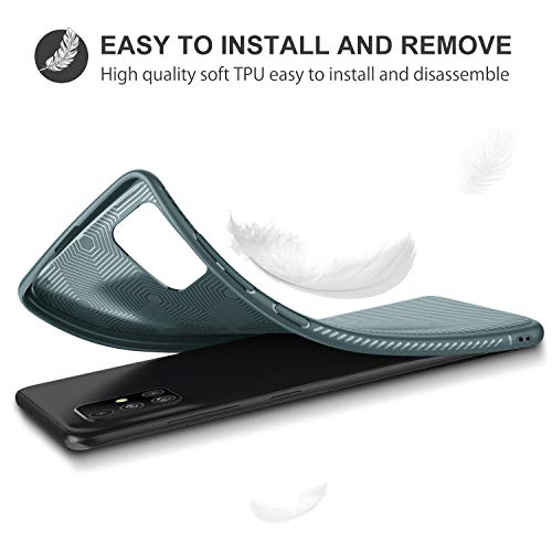 iBetter Diseño para Samsung Galaxy A51 Funda, Fina de Silicona [Resistente a los arañazos ] Funda para Samsung Galaxy A51 Smartphone.de en Verde Noche