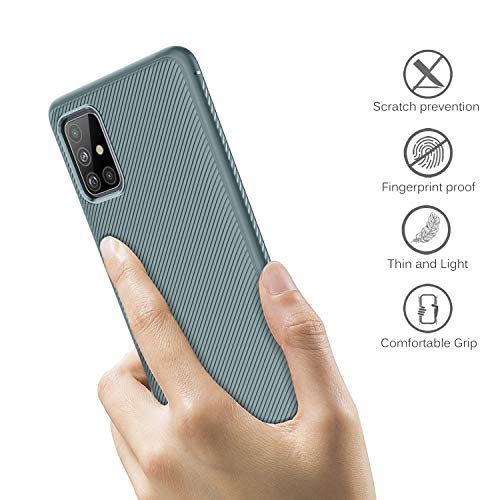 iBetter Diseño para Samsung Galaxy A51 Funda, Fina de Silicona [Resistente a los arañazos ] Funda para Samsung Galaxy A51 Smartphone.de en Verde Noche