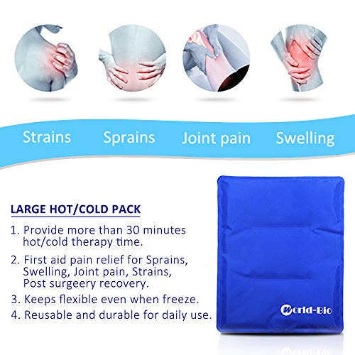 Ice Gel Hot Cold Pack Wrap para compresas:ideal para dolores de cabeza,migrañas,dolor de muelas,artritis,esguinces,distensiones, tendinitis, dolor en las articulaciones