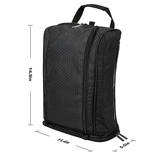 icyant Laelr - Bolsa de zapatos de golf para hombres y mujeres, bolsa de zapatos de embalaje portátil para viajes, bolsa organizadora de zapatos de gran capacidad, transpirable, color negro