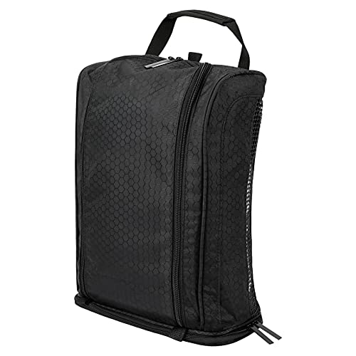 icyant Laelr - Bolsa de zapatos de golf para hombres y mujeres, bolsa de zapatos de embalaje portátil para viajes, bolsa organizadora de zapatos de gran capacidad, transpirable, color negro