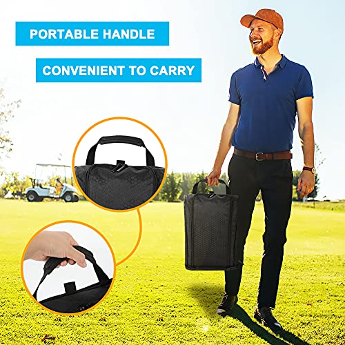 icyant Laelr - Bolsa de zapatos de golf para hombres y mujeres, bolsa de zapatos de embalaje portátil para viajes, bolsa organizadora de zapatos de gran capacidad, transpirable, color negro