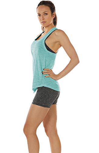 icyzone Camiseta sin Mangas de Yoga para Mujer Chaleco Deportivo (M, Verde Hielo)