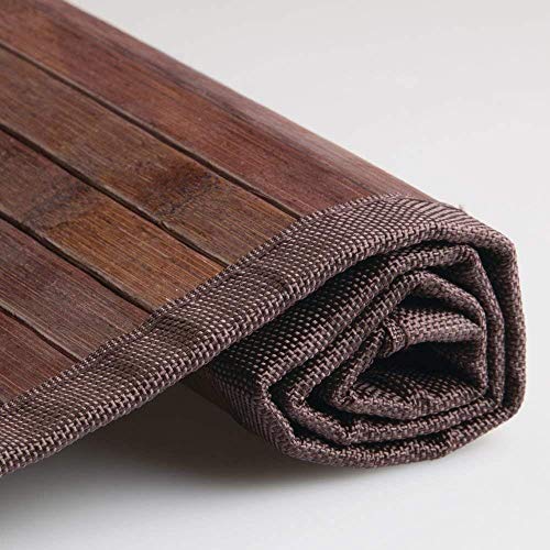 iDesign Tapete para baño, tamaño pequeño, Color Oscuro, Bambú, Marrón (Moka), 61 x 43 cm