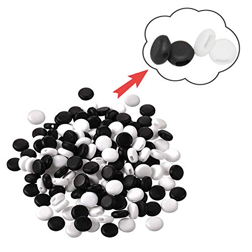 IHUIXINHE Ajustadores para Cordones de Mascarillas, 500 Blancas y 500 Negras, Cerraduras de Cordón de Silicona, Hebillas de Cordón Elásticas, con 2 Pinzas para el Cabello en Forma de U
