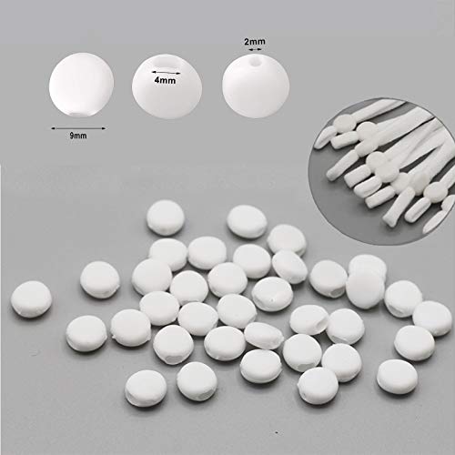 IHUIXINHE Ajustadores para Cordones de Mascarillas, 500 Blancas y 500 Negras, Cerraduras de Cordón de Silicona, Hebillas de Cordón Elásticas, con 2 Pinzas para el Cabello en Forma de U
