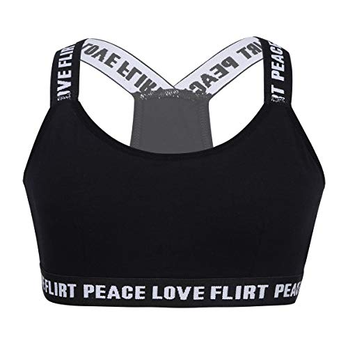 iiniim 2 Pack Bralette Corsé Niñas Chaleco Top Interior para niña Sujetador Deportivo algodón Infantil Espalda en Forma de X Pack de 7-14 años Blanco&Negro 8-10 Años