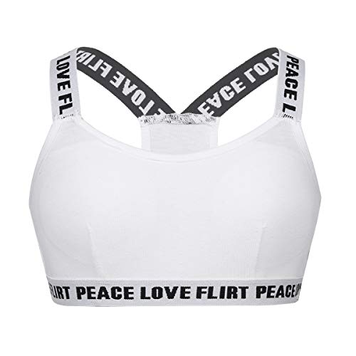 iiniim 2 Pack Bralette Corsé Niñas Chaleco Top Interior para niña Sujetador Deportivo algodón Infantil Espalda en Forma de X Pack de 7-14 años Blanco&Negro 8-10 Años