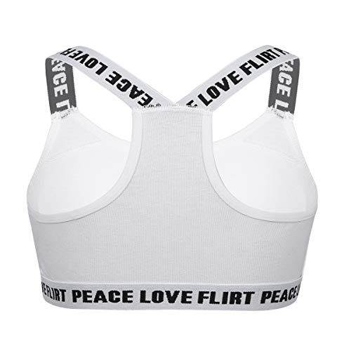 iiniim 2 Pack Bralette Corsé Niñas Chaleco Top Interior para niña Sujetador Deportivo algodón Infantil Espalda en Forma de X Pack de 7-14 años Blanco&Negro 8-10 Años