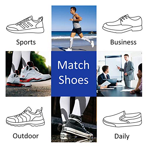 Ikfashoni Medias de compresión para hombre y mujer, 3 pares, 15 – 25 mmHg, deportivas, de compresión, muy cómodas, para deportes, correr, vuelos, ciclismo, multicolor, S-M