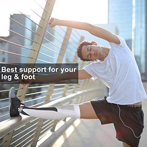 Ikfashoni Medias de compresión para hombre y mujer, 3 pares, 15 – 25 mmHg, deportivas, de compresión, muy cómodas, para deportes, correr, vuelos, ciclismo, multicolor, S-M