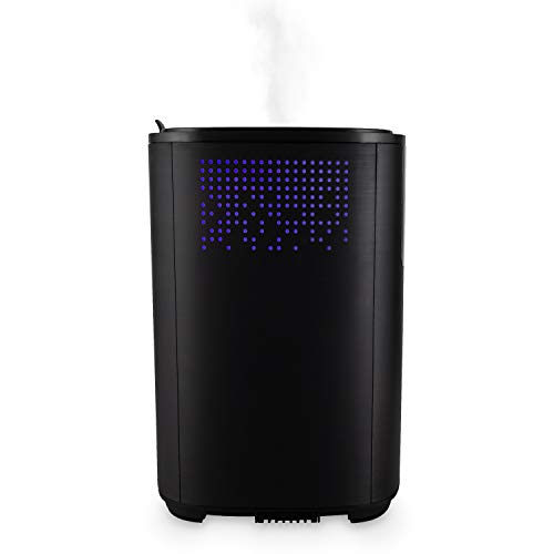 IKOHS HUMIZEN ULTRASONIC- Humidificador de Aceites Esenciales, 4L, Ultrasónico, Difusor de Aromas, Ultrasilencioso,Dispone de Vapor Frio y Caliente, 110W, Temporizador, Pantalla Led (Negro)