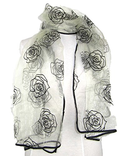 Impresionante bufanda de noche – liso o en relieve Blanco Con relieve de color blanco. Talla única