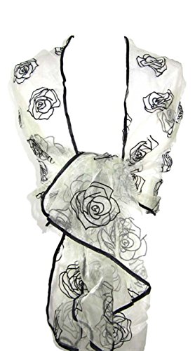 Impresionante bufanda de noche – liso o en relieve Blanco Con relieve de color blanco. Talla única