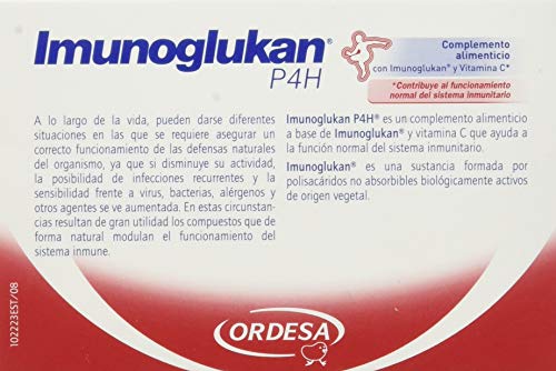 Imunoglukan Cápsulas - Complemento alimenticio, con vitamina C que contribuye al funcionamiento del sistema inmunitario - 1 cápsula al día
