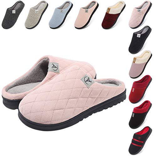 incarpo Zapatillas Casa Mujer Lana de Coral Zapatillas de Estar por Casa Antideslizante Pantuflas de Interior y Exterior Cálido y Confortable Zapatillas-Rosa-38/39 EU