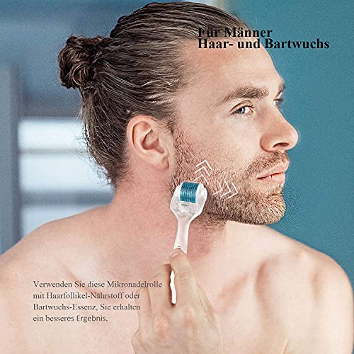 Incellice Dermaroller 1.0 mm Derma Roller 1mm Rodillo de microagujas 540 Agujas Titaniomicroneedling roller para arrugas Estiramiento Acné Cicatriz Cabello Barba Crecimiento Cara y cuerpo CE 1pcs