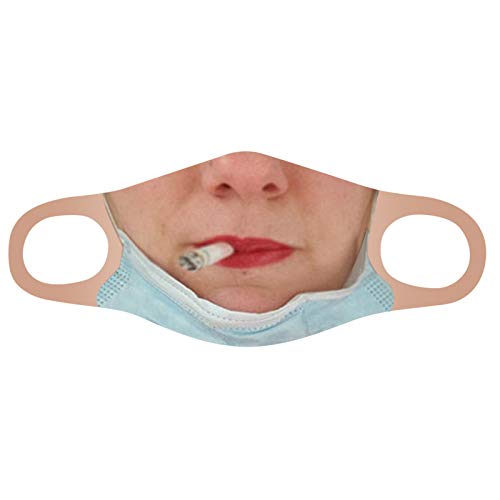 Inco Pañuelo De Reutilización Lavable Al Aire Libre Para Adultos Con Estampado Divertido De Mascarilla_facial Para Boca 1pc