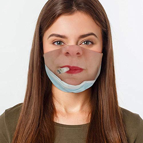 Inco Pañuelo De Reutilización Lavable Al Aire Libre Para Adultos Con Estampado Divertido De Mascarilla_facial Para Boca 1pc