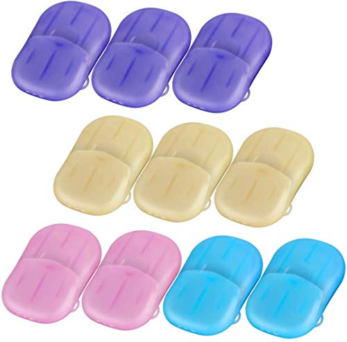 Incutex 10x Cajas (200 Hojas en Total) de Hojas de jabón, jabón Papel portátil, colores surtidos