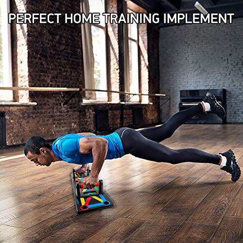 Infreecs Tabla de Flexiones 12 en 1 Tabla de Push Up Board Plegable con Asa Soporte Equipo de Entrenamiento Muscular Interior para Brazos, Hombros, Pecho, Espalda Entrenamiento Muscular Multifuncional