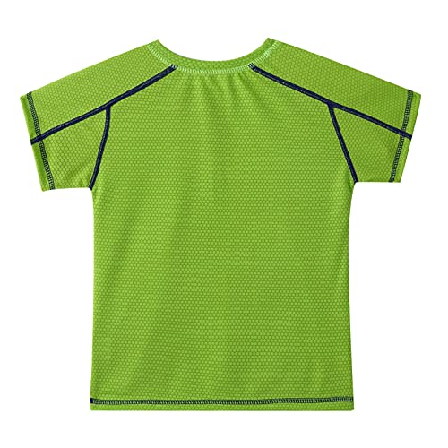 inhzoy Camiseta Transpirable de Verano para Niños Camiseta Deportiva de Red con Manga Corta Top Casual Deporte de Moda Verde 3-4 años